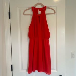Bright red cocktail dress